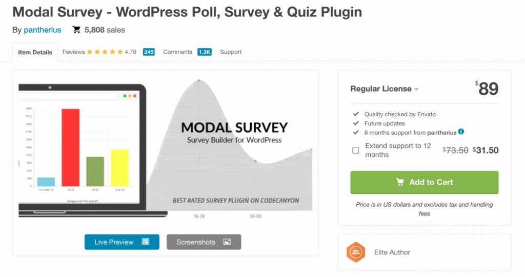 Modal Survey Plugin