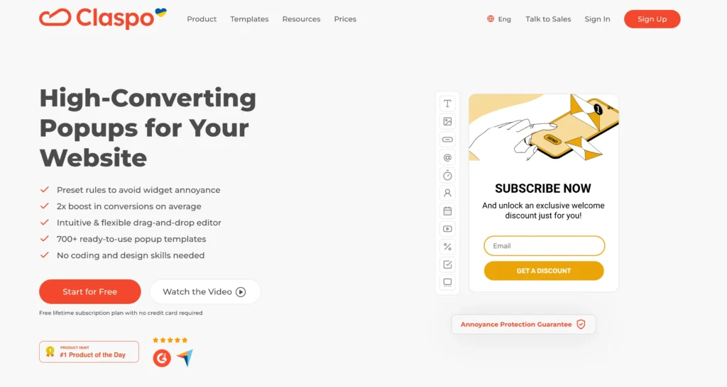best-popup-plugins-for-wordpress Claspo Pop up plugin